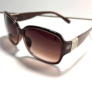 Jennifer Lopez Designer Style Oversized Brown Fashion Sunglasses Y2K Rhinestone